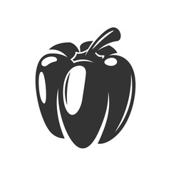 Vintage bell pepper isolated on white background. Bell pepper in retro style. Vector illustration