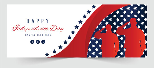 Independence Day USA 4th of July celebration template vector illustration banner post cover