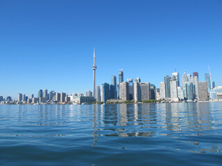 Toronto Downtown from the boat. Ontario, Canada.