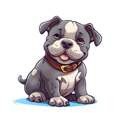 Delightful Bully Companion: Charming American Bully Illustration in 2D