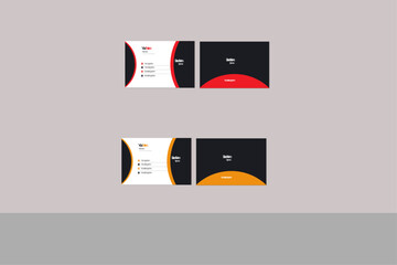 Modern and minimalist Orange and dark black color  business card template
Professional business card template with Red and black. Landscape orientation. Two sided business card.
