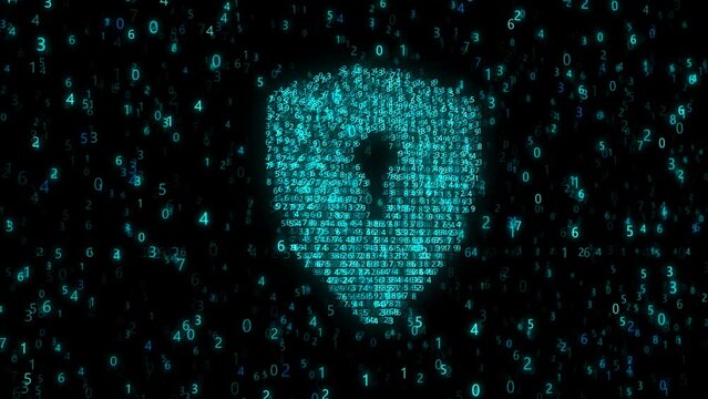 Digital protection concept, digital shield in virutal space, data encryption and protection conception