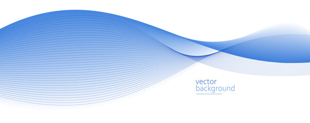 Curve shape flow vector abstract background in light blue gradient, dynamic and speed concept, futuristic technology or motion art.