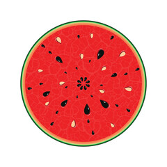 Watermelon round slice vector icon vector - 607334941