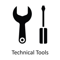 Technical Tools  Vector Solid Icon Design illustration. Seo and web Symbol on White background EPS 10 File