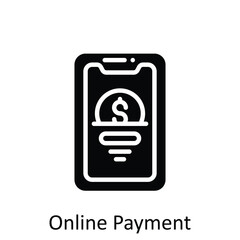 Mobile Banking Vector Solid Icon Design illustration. Seo and web Symbol on White background EPS 10 File