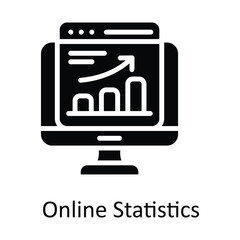 Online Statistics Vector Solid Icon Design illustration. Seo and web Symbol on White background EPS 10 File