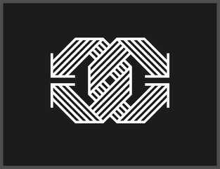 Arrow vector original logo isolated, pictogram symbol of double arrows dynamic sign, linear icon concept.