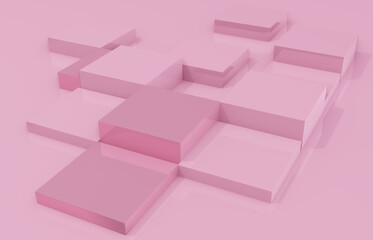 Pink color background with lots of cube squares beautiful 3D rendering animation