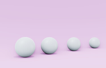 Pink color background with lots of beautiful round white crystals and gorgeous 3D rendering animations