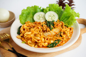 Spicy Kwetiaw or Kwetiau is Chinese food that is popular in Indonesia