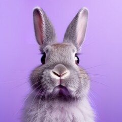 Lilac Bunny with a Curious Stance, A Playful Companion