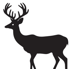 This is a Deer vector Silhouette, Deer silhouette vector, deer black and white vector