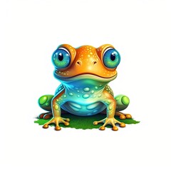 Obraz premium Frog cute character illustration. Generative AI