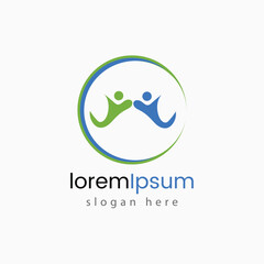 Company abstract team brand logo design
