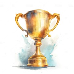 Fototapeta na wymiar Golden champion cup isolated on white background. Generative AI