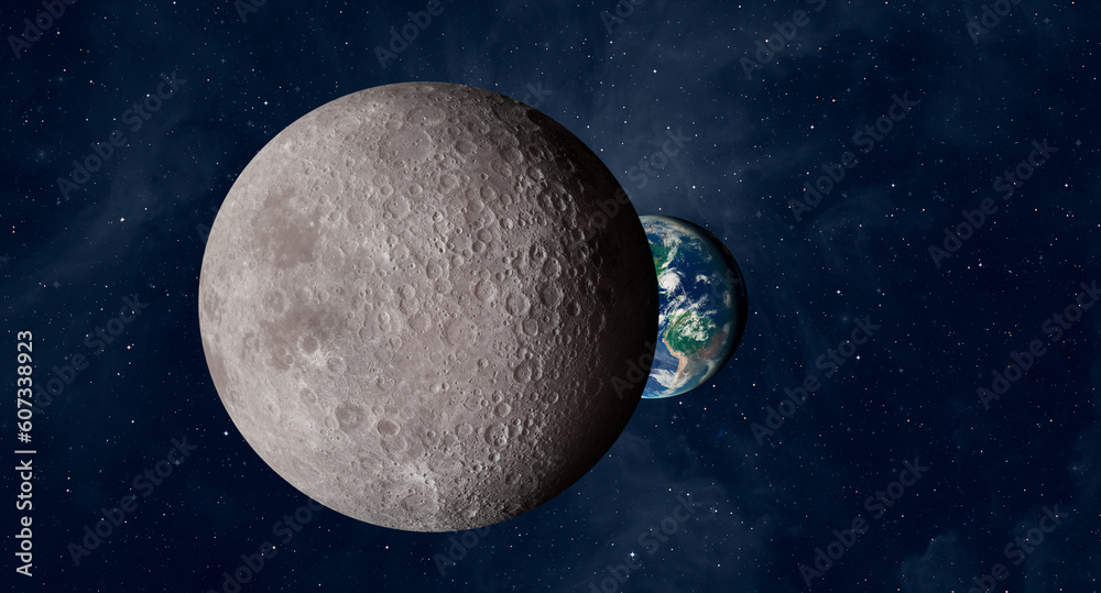 Aufkleber The Dark side of the moon with Planet Earth 
