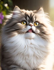 Various pictures and illustration of cute cats, with different positions and expressions with different backgrounds. siberian cat, bengal cat, persian cat, black cat, birman cat, chincilla cat