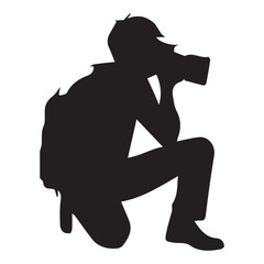 This is a Photographer Vector Silhouette, Cameraman Vector silhouette.