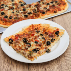 Fresh baked homemade Italian pizza 