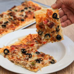 Fresh baked homemade Italian pizza 