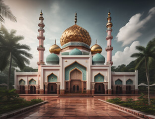 Fototapeta na wymiar An image of AI generative of mosque
