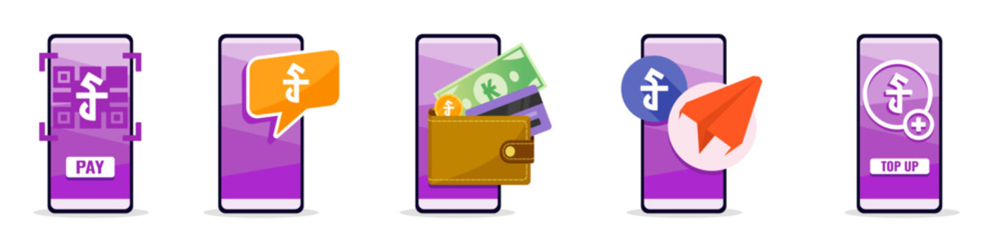 Online Mobile Banking with Cambodian Riel on Phone