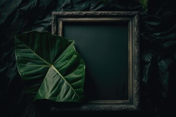 Nature concept. Green leaf close - up. Ai generative.