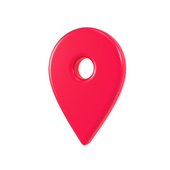 Red place mark isolated. Close up location symbol isolated or web point, pointer concept. 3d...