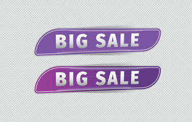 Vector illustration of purple big sale banners