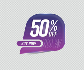 Discount logo with purple conversation box