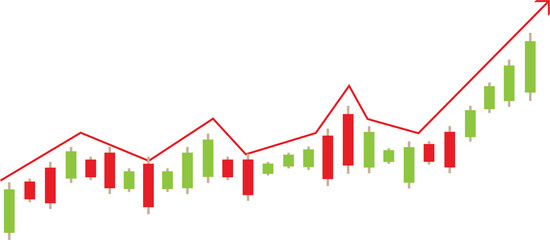 Trading graph,business graph,financial investment and growth concept