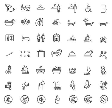 Big set of hotel and spa icons