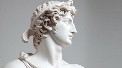 Gypsum statue of Davids head Generative AI
