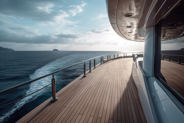 Yacht deck with view of the ocean