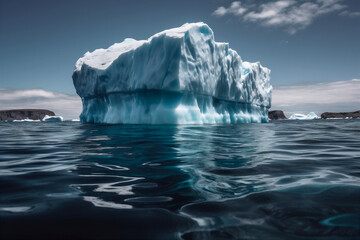 Fototapeta na wymiar Majestic Iceberg Floating in the Arctic Ocean. AI generated