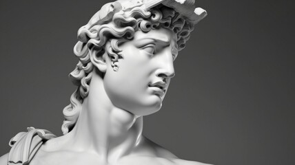 Gypsum statue of Davids head Generative AI