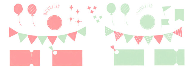 手描きのガーランドや風船のセット