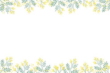 シンプルな黄色いお花の上下フレーム