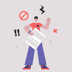 Activists holding blank banners