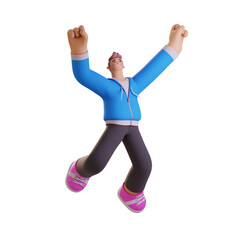 3D Character Illustration Jump