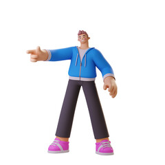 3D Character Illustration Indicates