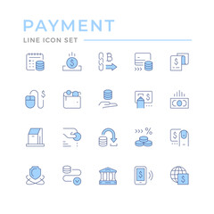 Set color line icons of payment