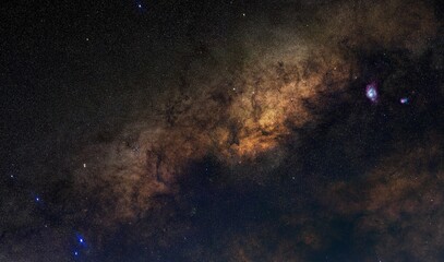 Starry night sky featuring the milky way galaxy