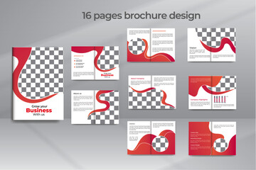 16 Pages Professional Corporate Business Brochure or Booklet Template