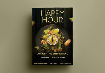 Happy Hour Poster Layout With Generative AI