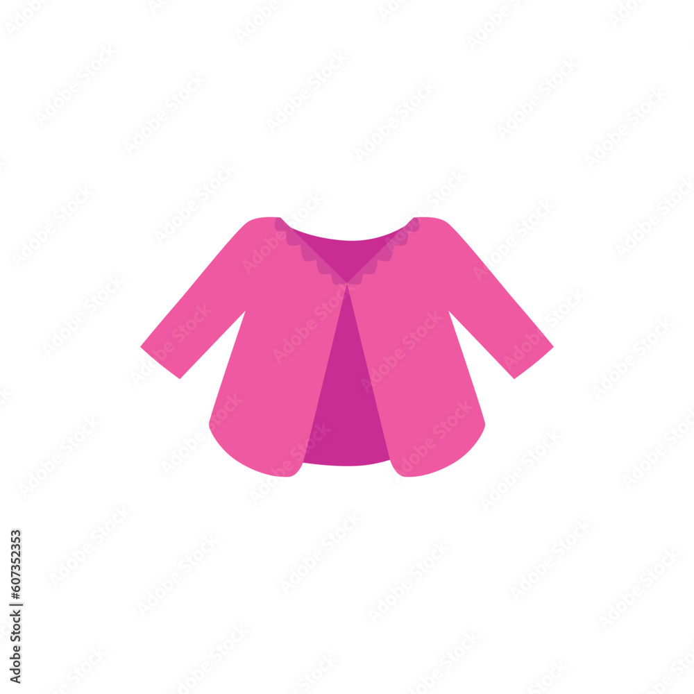 Wall mural Cute pink baby clothes flat style, vector illustration