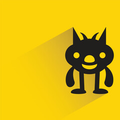 monster with shadow on yellow background