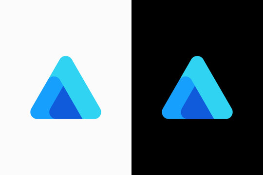 triangle overlay color logo vector premium template