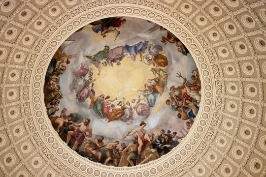Apotheosis of Washington on the dome in the rotunda of the United States Capitol Building